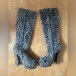 90s cheetah print platform heels